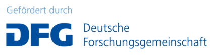 Das Bild zeigt das Logo der Deutschen Forschungsgemeinschaft (DFG) mit dem Text "Gefördert durch". Das Logo ist in blau gehalten und steht für Unterstützung in der Forschung.