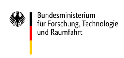 Logo des Bundesministeriums für Forschung, Technologie und Raumfahrt. Es zeigt den Bundesadler und die Farben Schwarz, Rot und Gold der deutschen Flagge. Der Text benennt das Ministerium in deutscher Sprache.