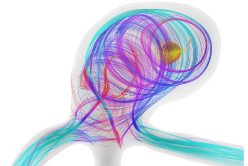 Eine abstrakte Darstellung von neuronalen Verbindungen im menschlichen Gehirn. Bunte Linien in Lila, Blau und Türkis verdeutlichen die Komplexität der neuronalen Netzwerkstruktur und deren Interaktionen. Die Darstellung vermittelt das Konzept von Informationsübertragung und Vernetzung im Gehirn.